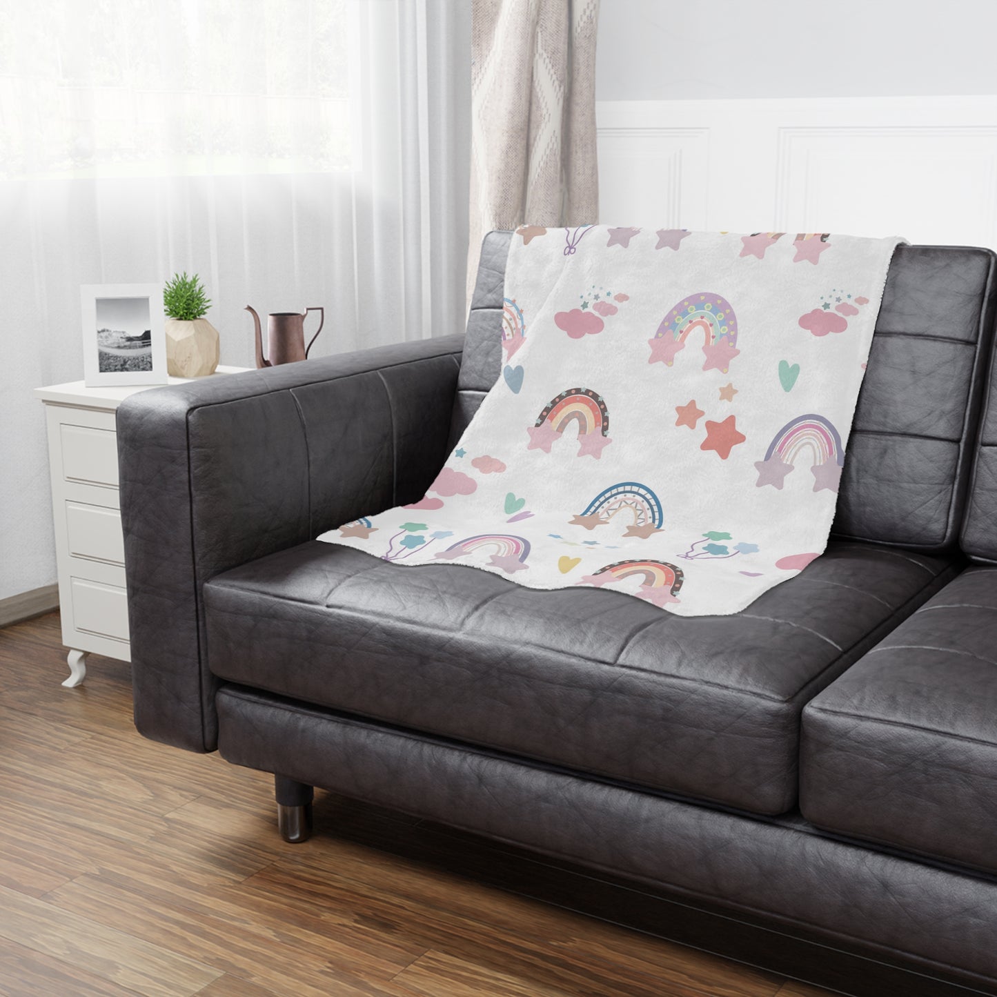 P42 - Minky Blanket - Pastel Rainbows