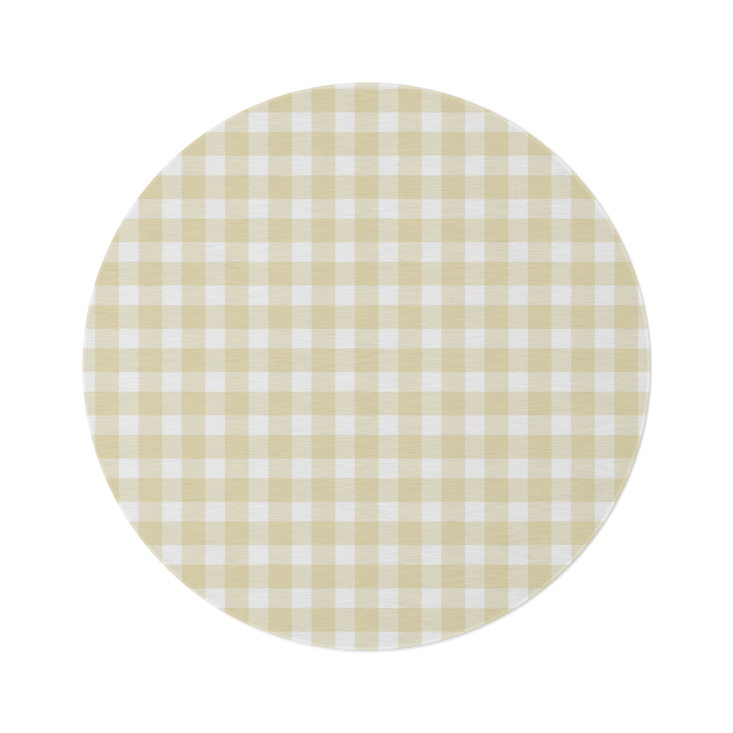 Butter Gingham Nursery Round Rug