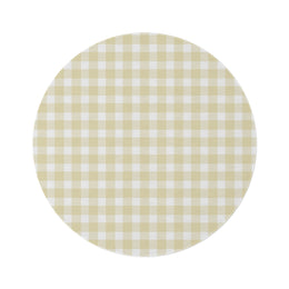 Butter Gingham Nursery Round Rug