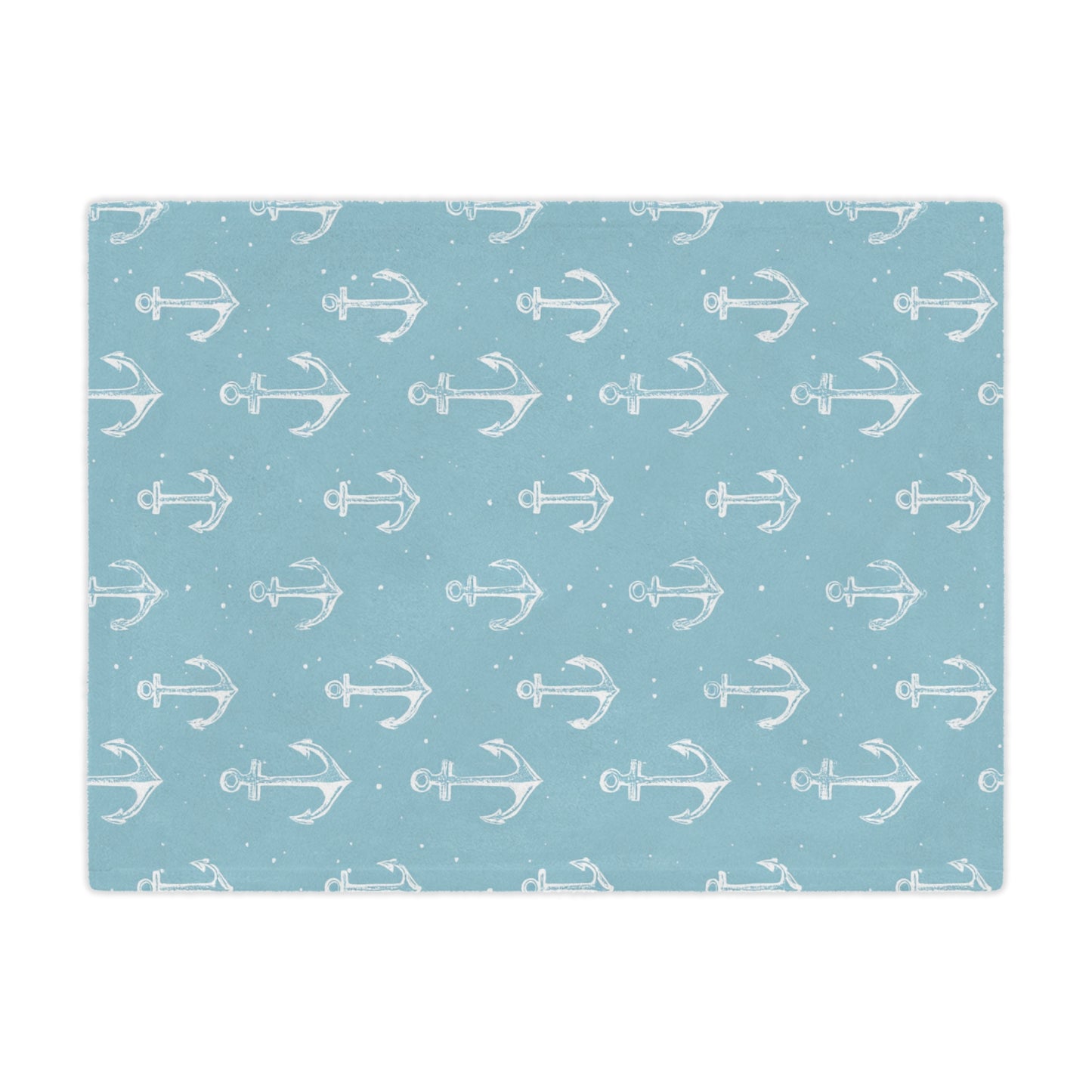 Close-up of the plush minky texture on a nautical baby blanket