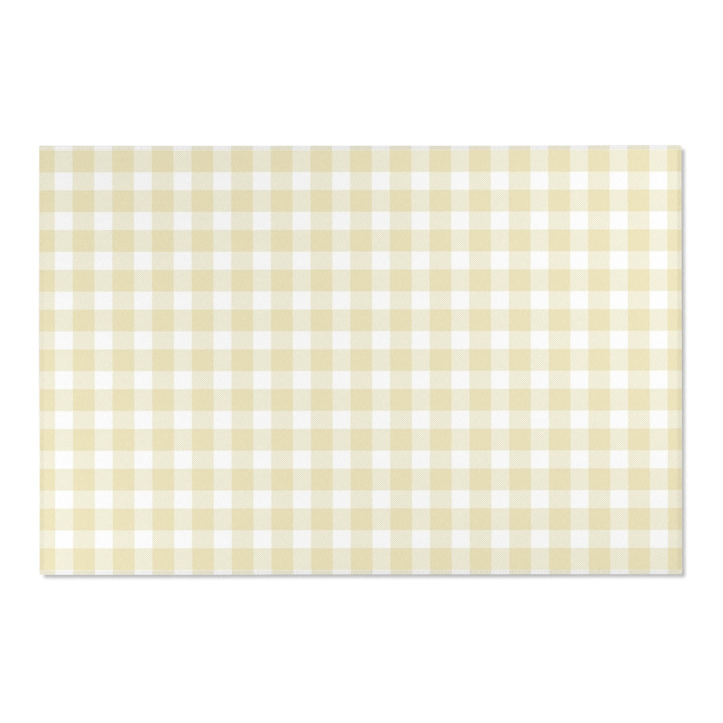 Butter Gingham Nursery Area Rug