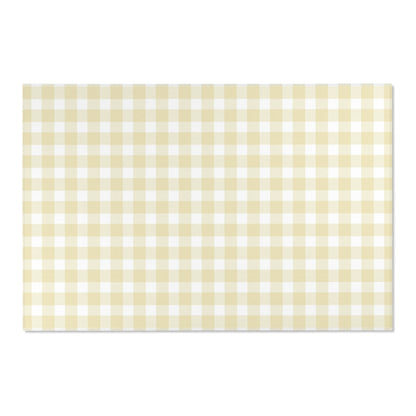 Butter Gingham Nursery Area Rug