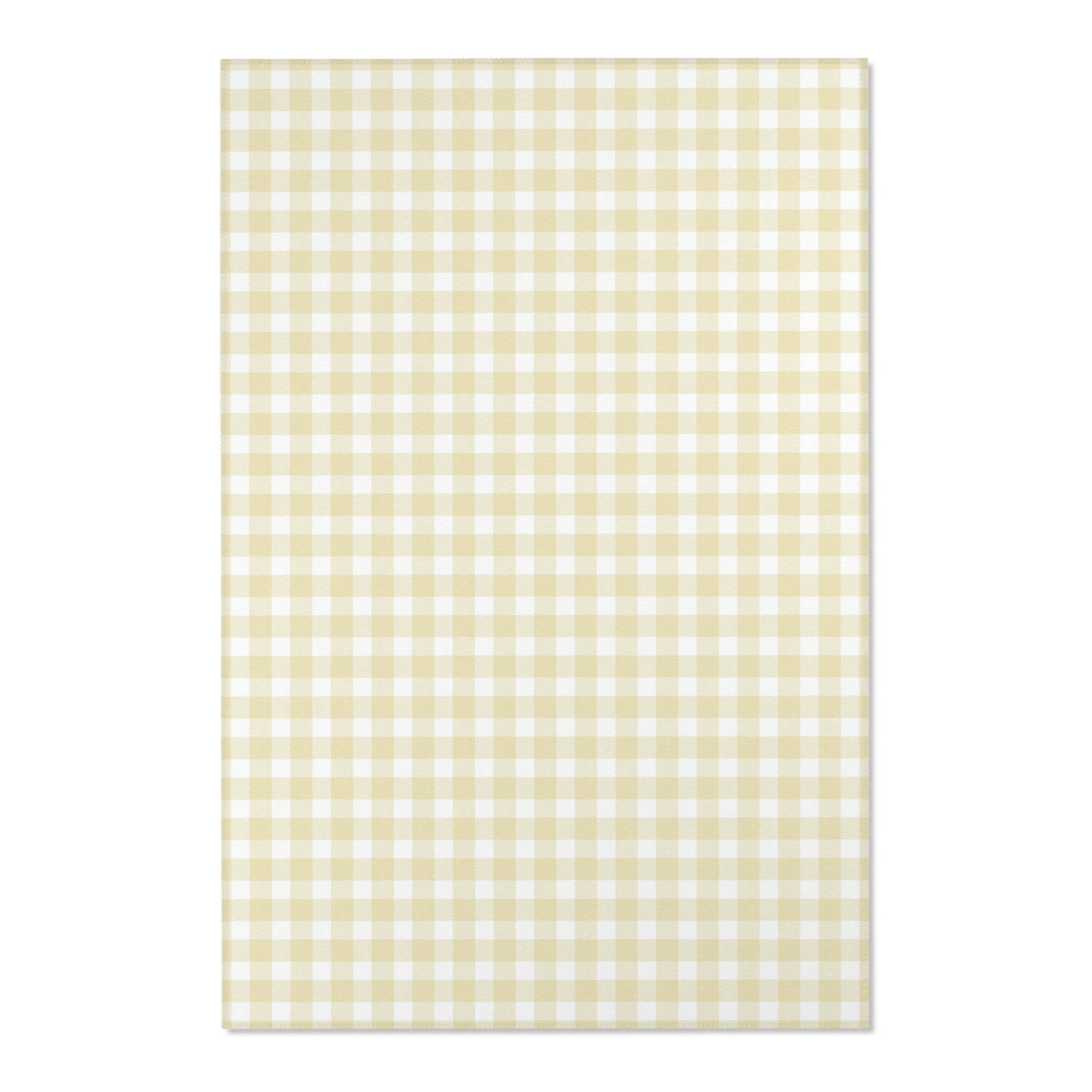 Butter Gingham Nursery Area Rug