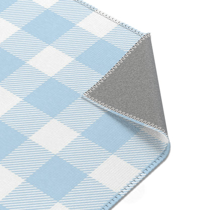 Baby Blue Gingham Nursery Area Rug