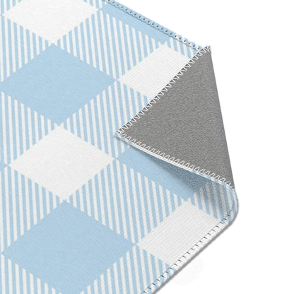 Baby Blue Gingham Nursery Area Rug