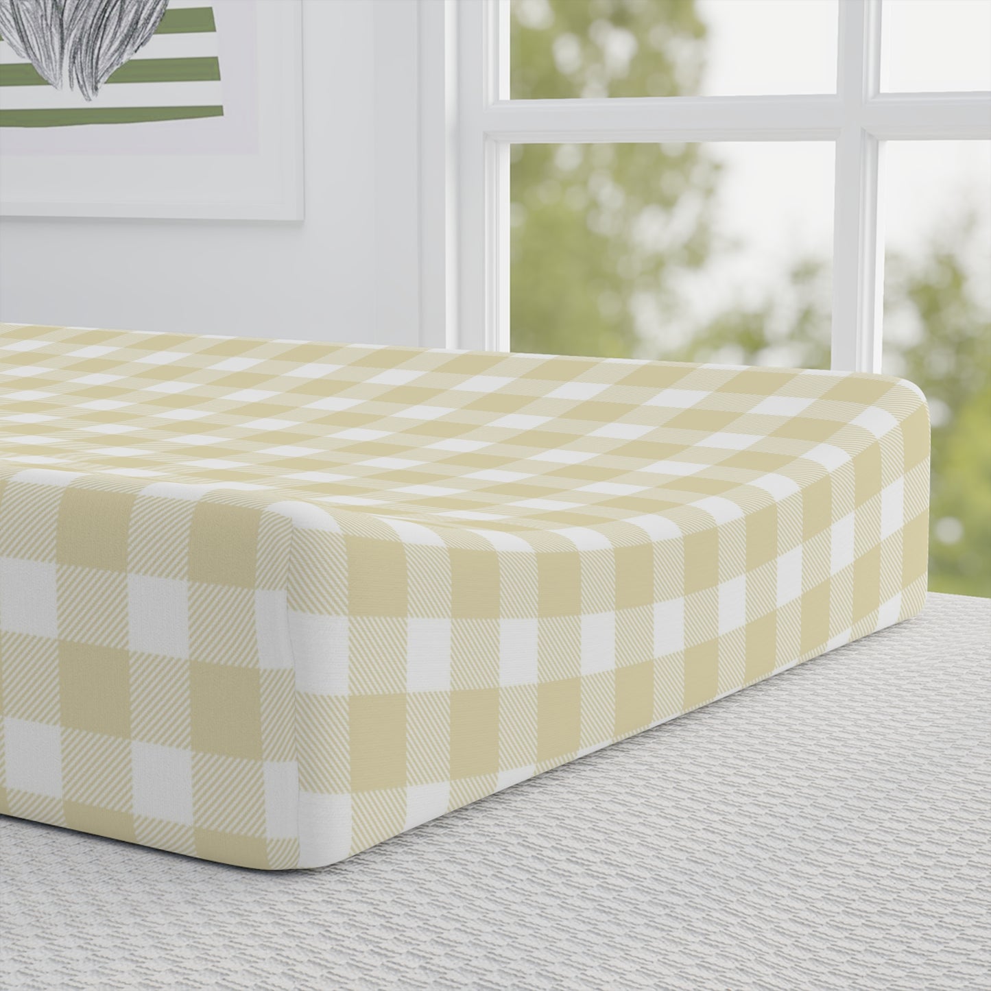 Butter Gingham Changing Pad Cover