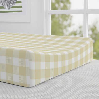 Butter Gingham Changing Pad Cover