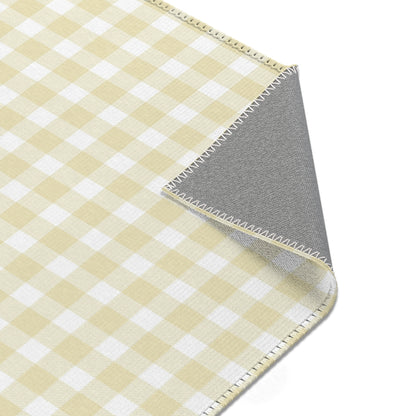 Butter Gingham Nursery Area Rug