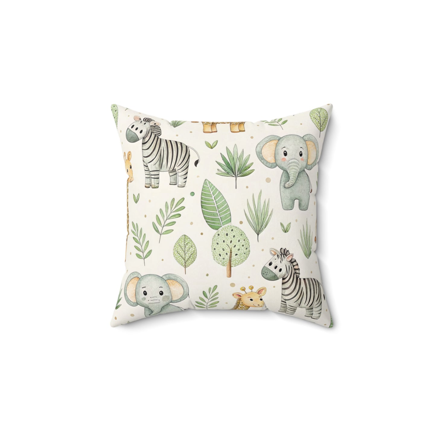 Safari animal nursery pillow on a glider chair