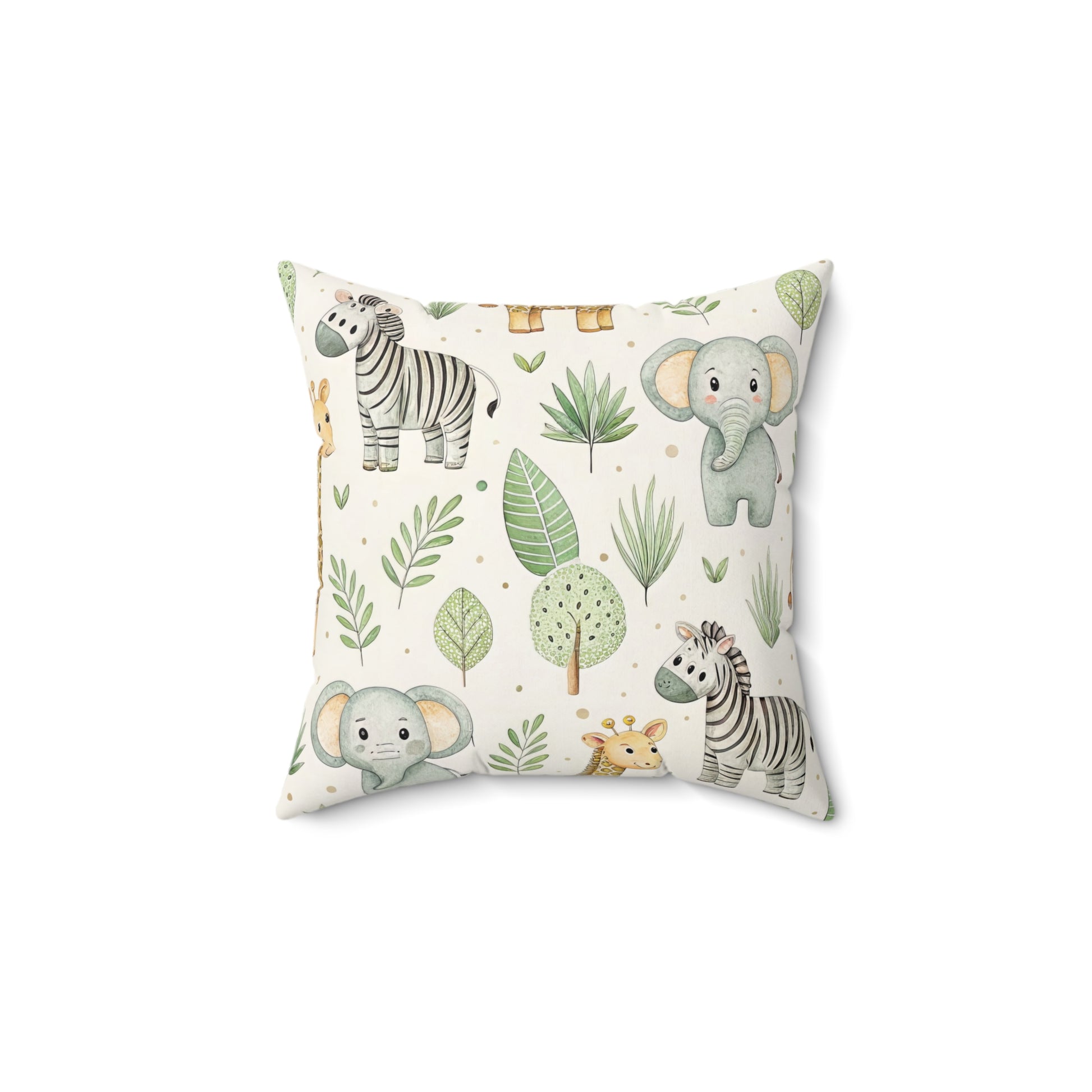 Safari animal nursery pillow on a glider chair
