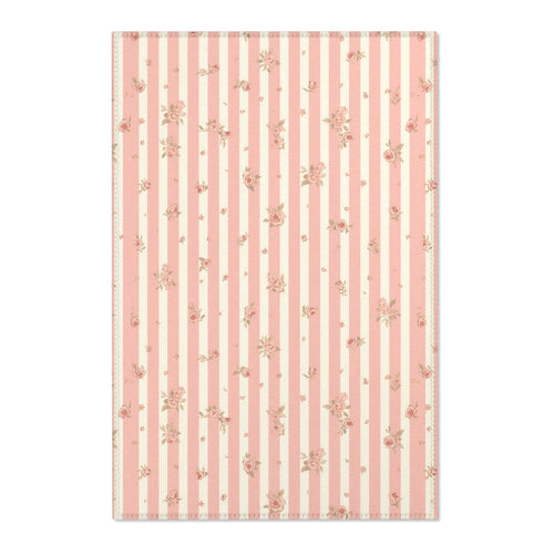P52 - Area Rugs - Vintage Floral Stripes