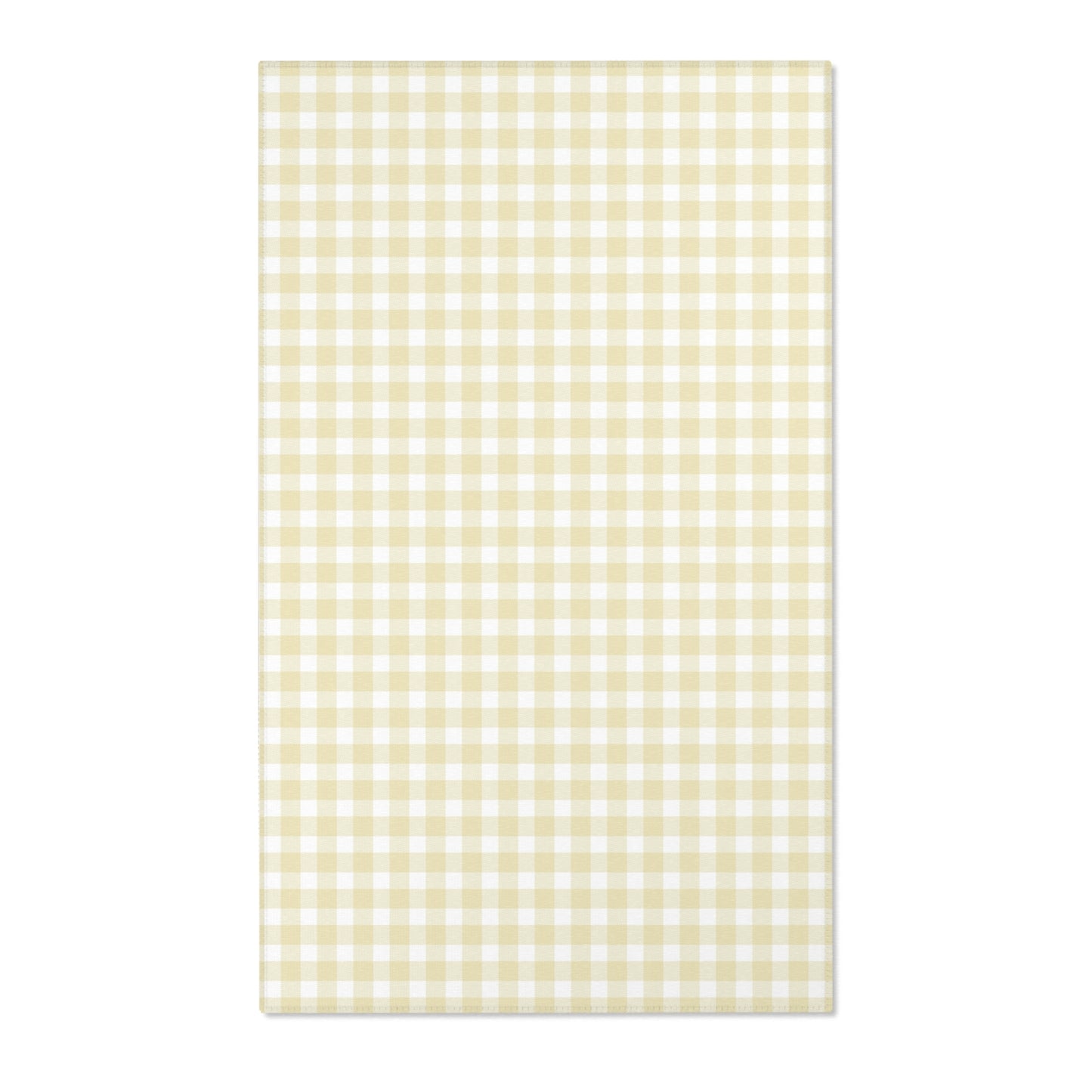 Butter Gingham Nursery Area Rug