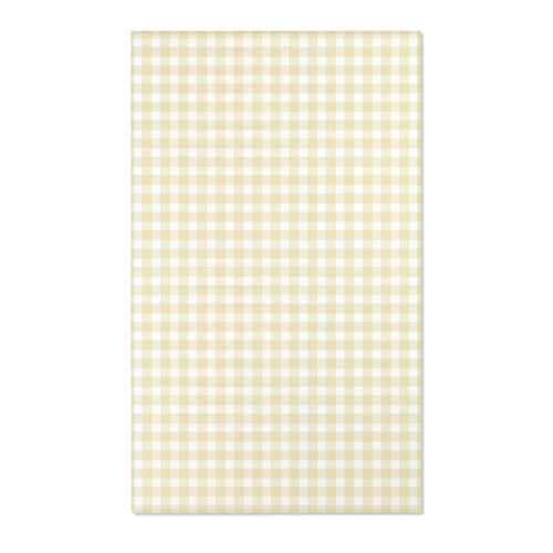 Butter Gingham Nursery Area Rug