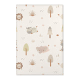 Sleepy safari nursery area rug in a neutral baby room