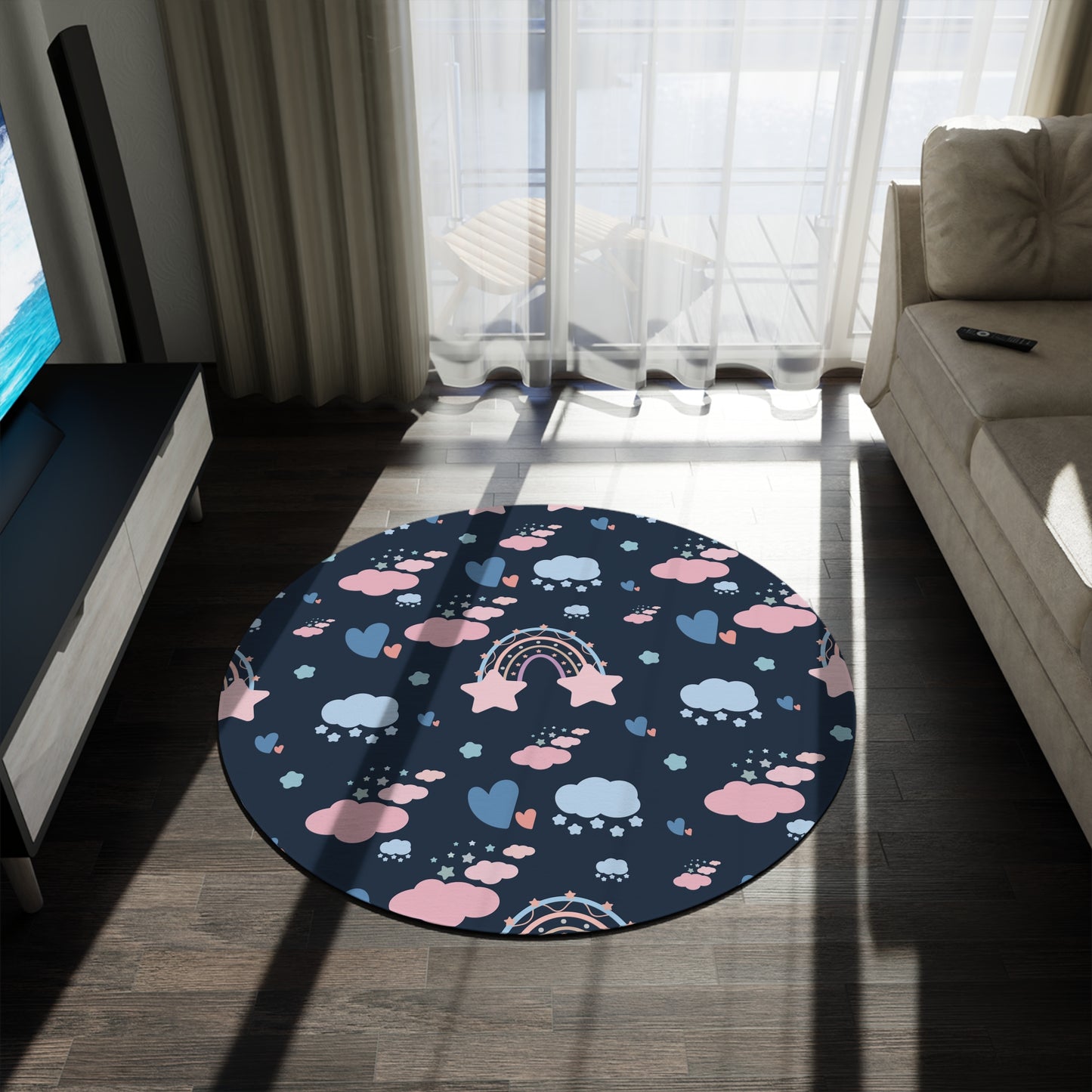 P43 - Round Rug - Celestial Rainbow