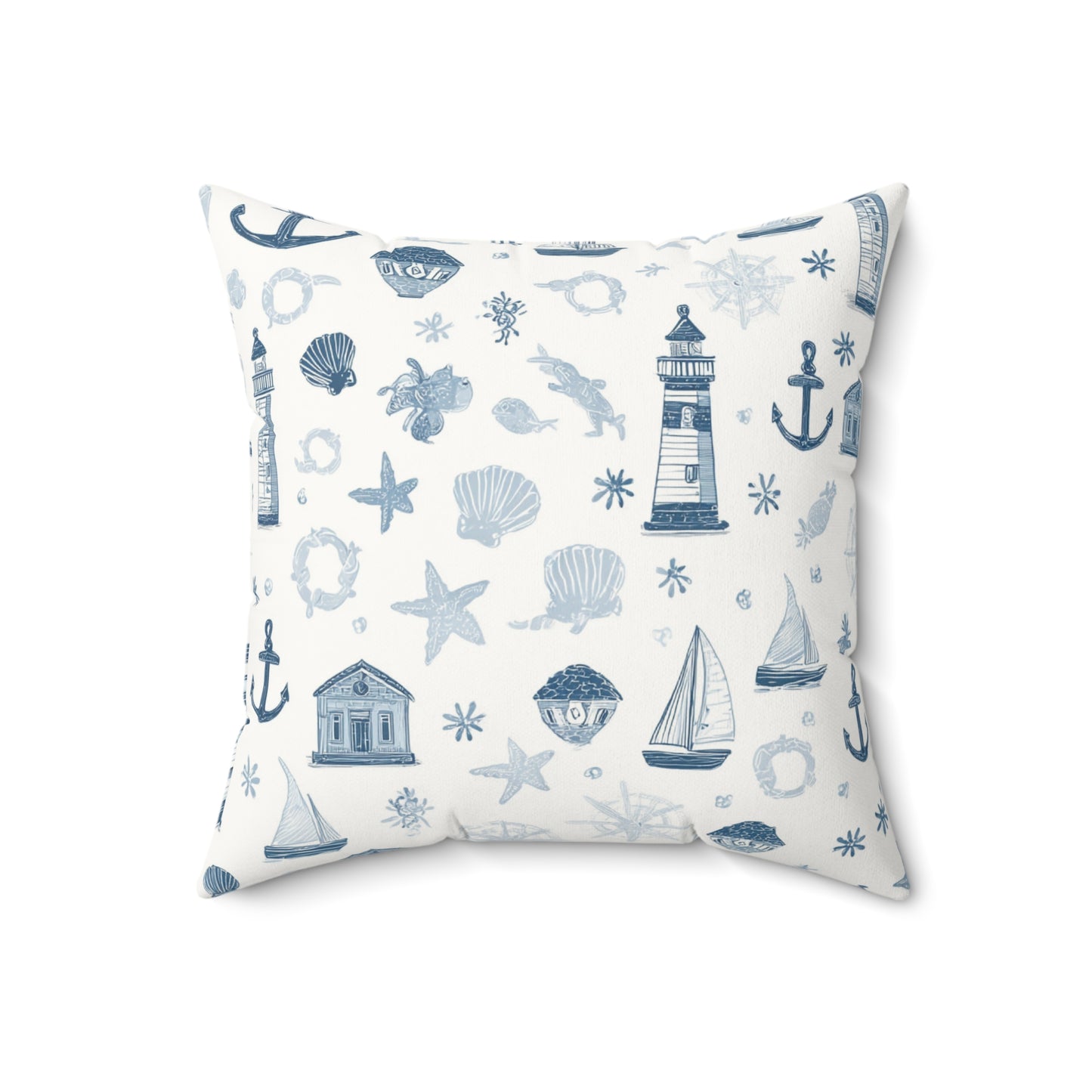 Close-up of the faux suede texture on a nautical nursery pillow