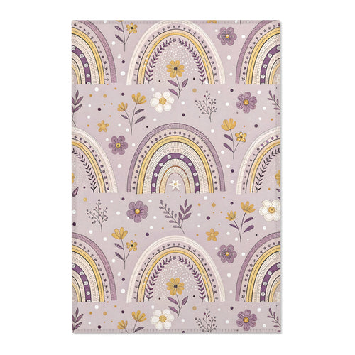 P44 - Area Rugs - Purple Floral Rainbow