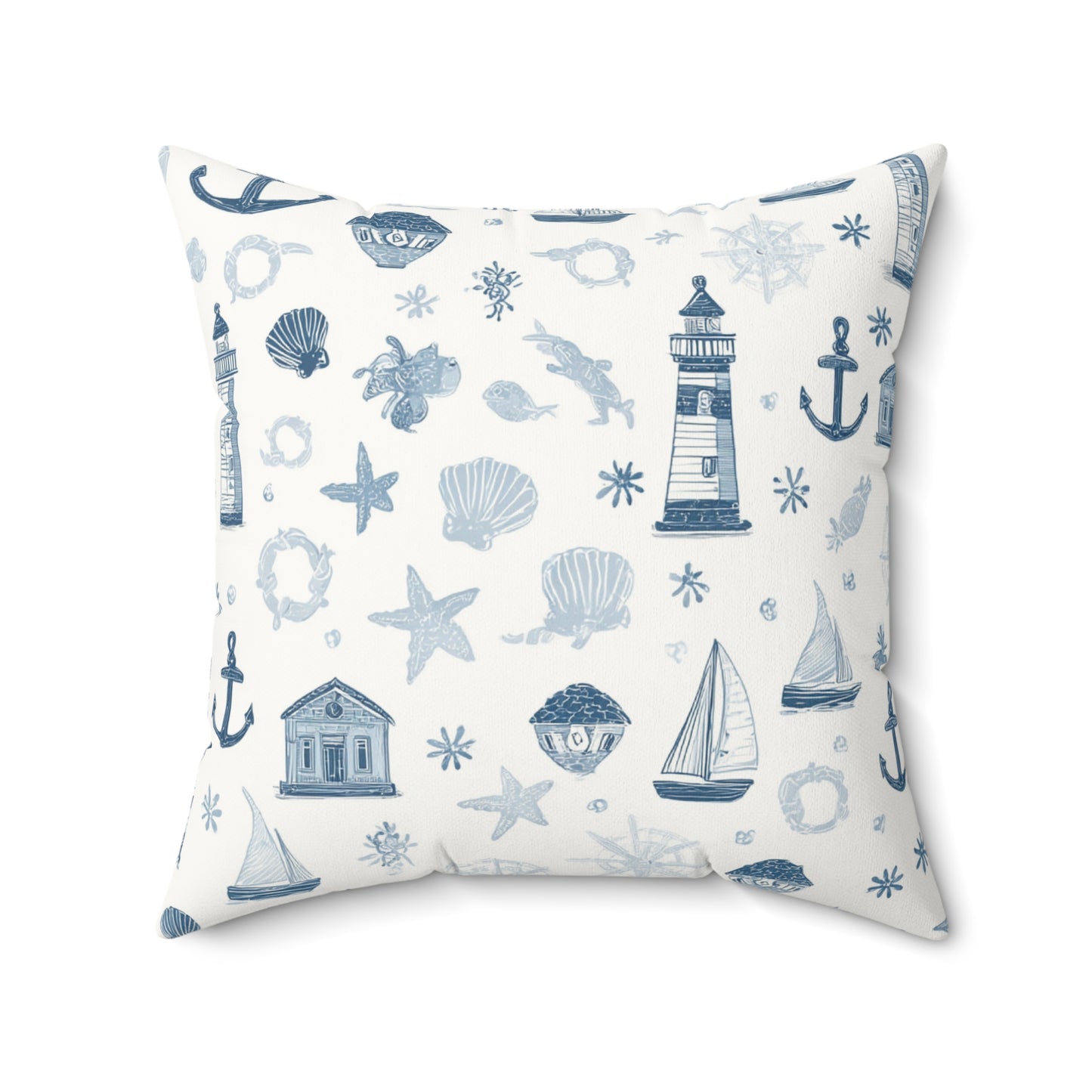 Nautical nursery pillow styled on a daybed