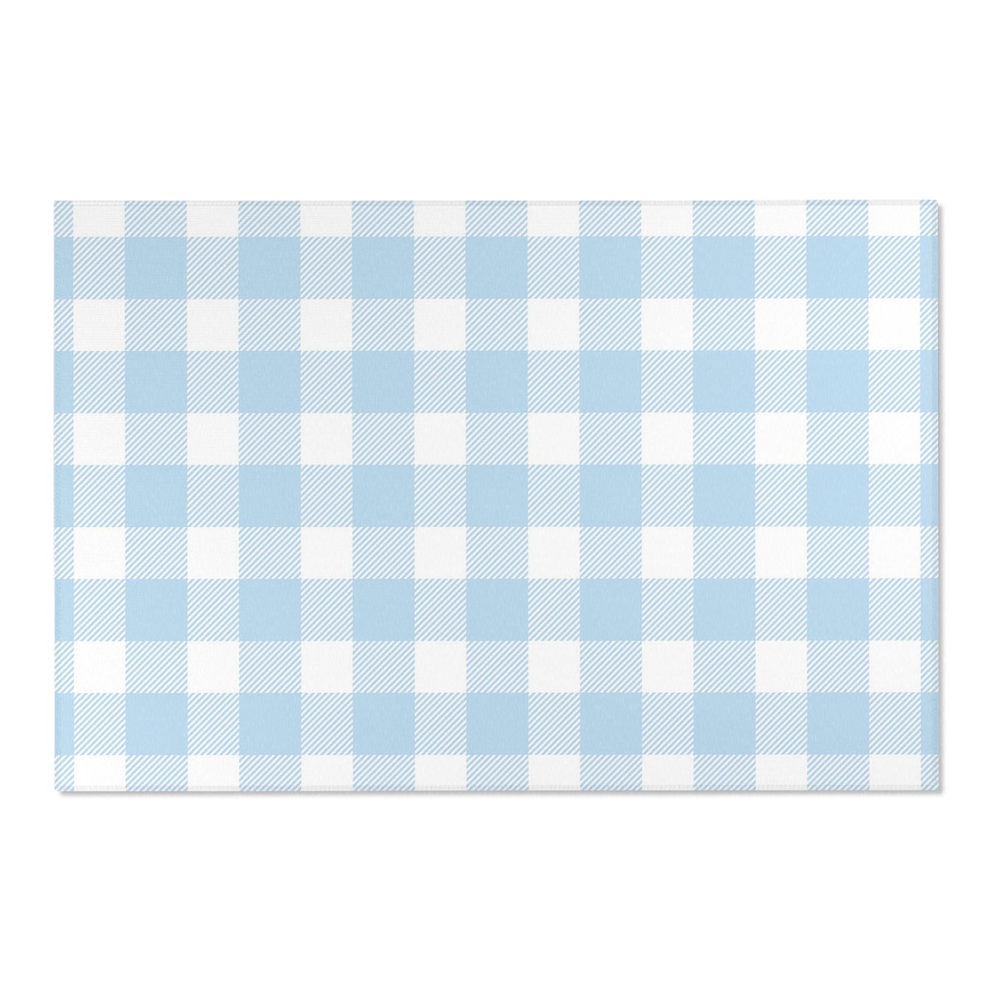 Baby Blue Gingham Nursery Area Rug