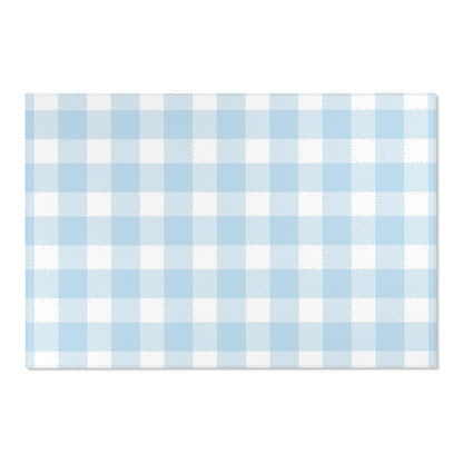 Baby Blue Gingham Nursery Area Rug