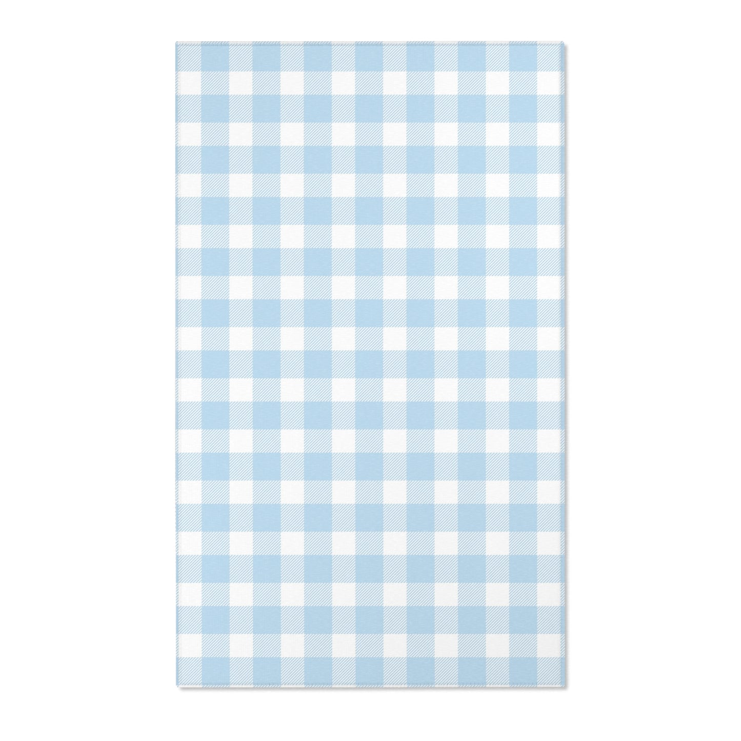 Baby Blue Gingham Nursery Area Rug