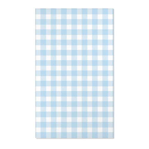 Baby Blue Gingham Nursery Area Rug