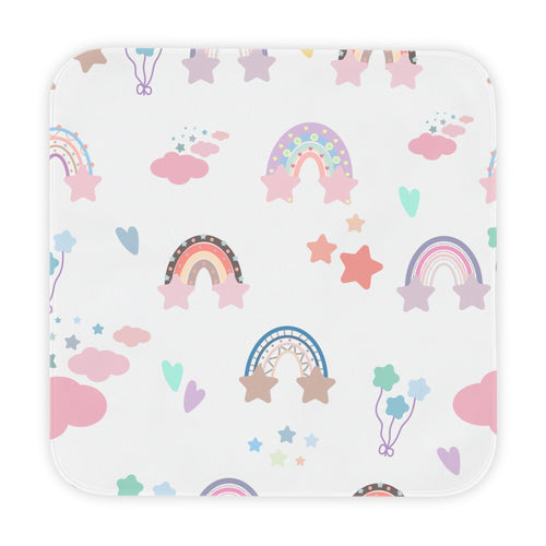 P42 - Hooded Baby Towel - Pastel Rainbows