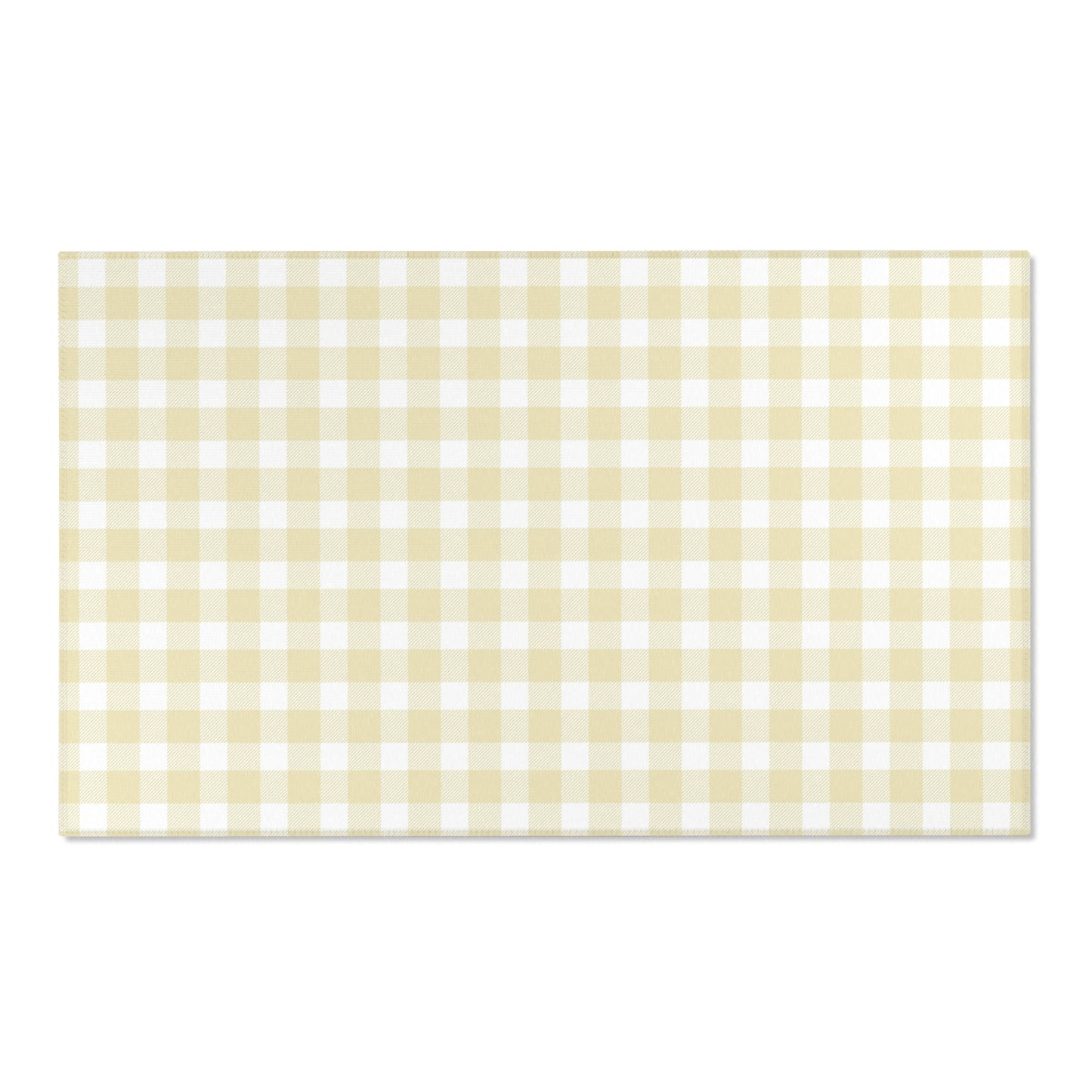 Butter Gingham Nursery Area Rug