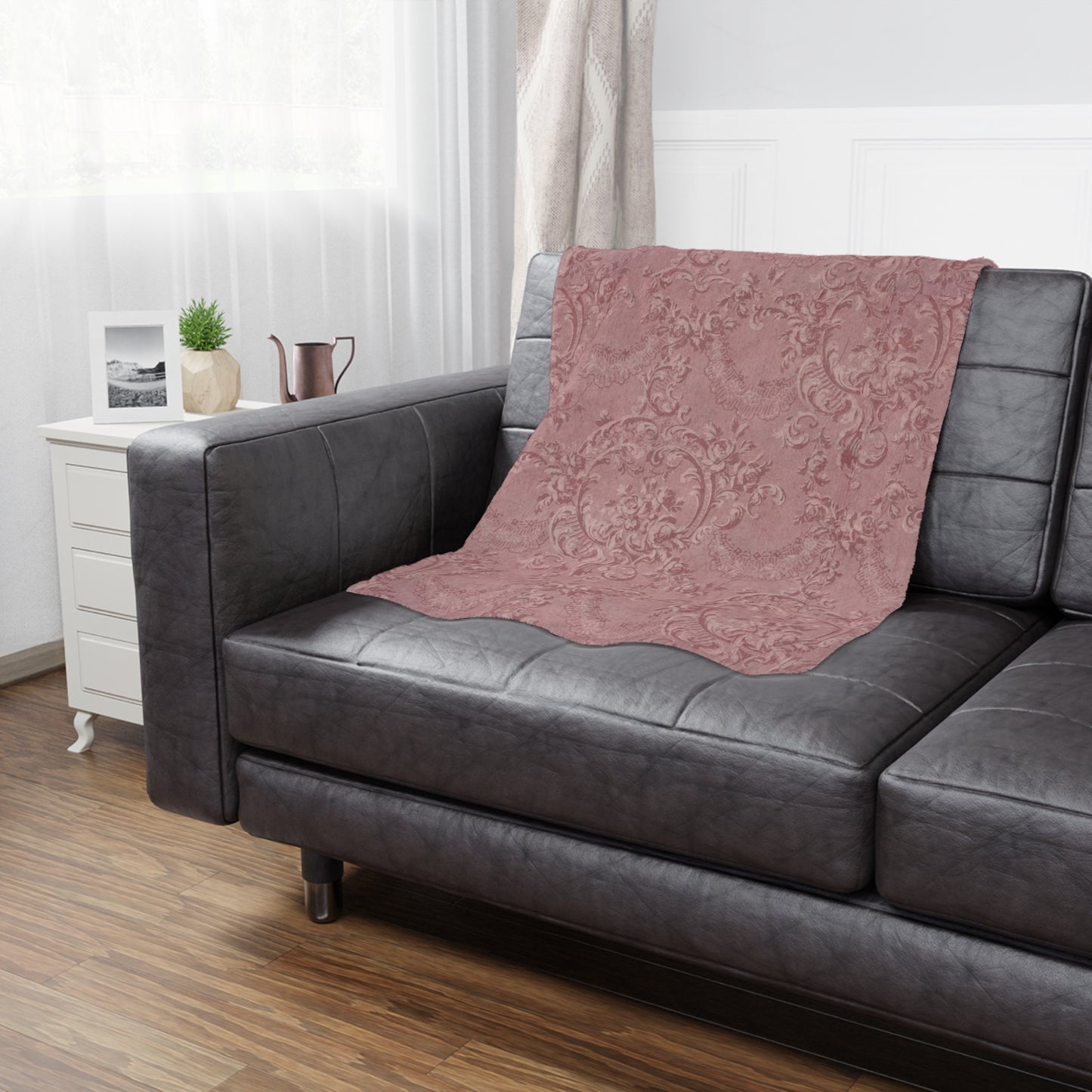 P49 - Minky Blanket - Vintage Pink Barok