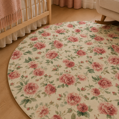 Heirloom Roses Nursery Round Rug