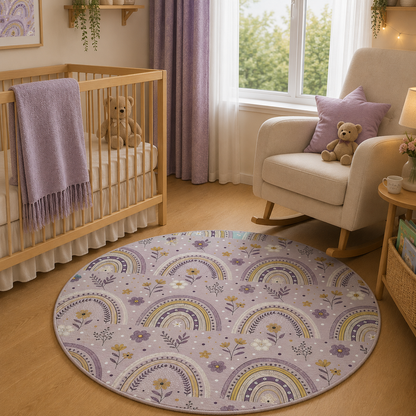 Lilac Meadow Arches Nursery Round Rug