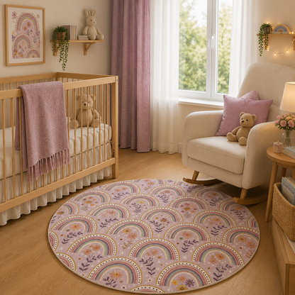 Petal Arches Nursery Round Rug