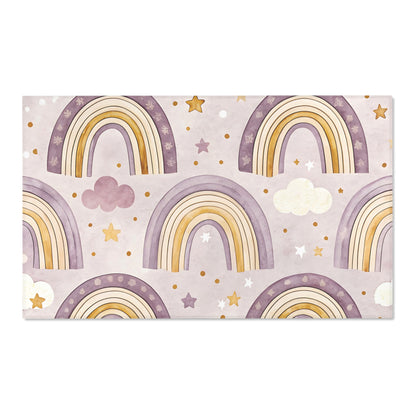 Amethyst Rainbows nursery area rug in a baby room