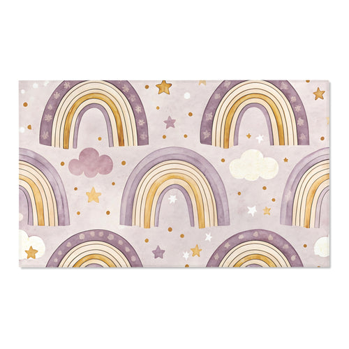 Amethyst Rainbows nursery area rug in a baby room