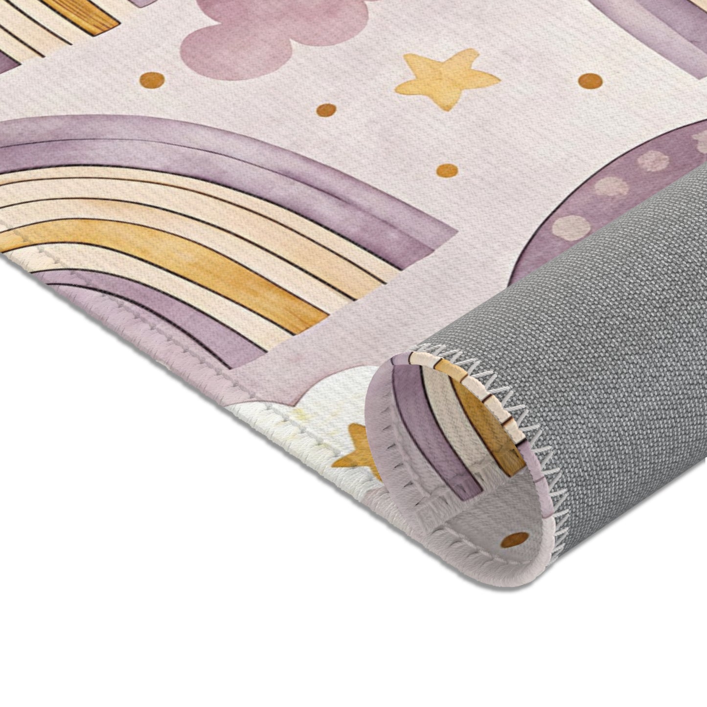Amethyst Rainbows area rug in the large size
