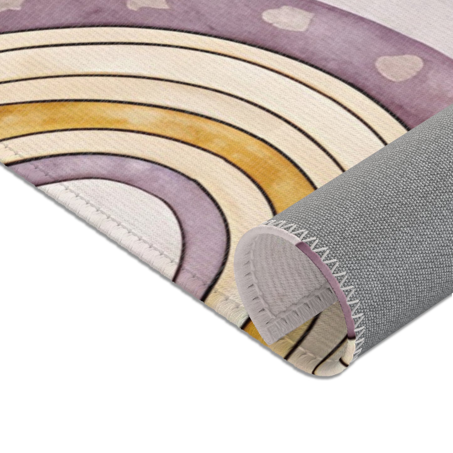 Amethyst Rainbows nursery area rug for a baby room floor