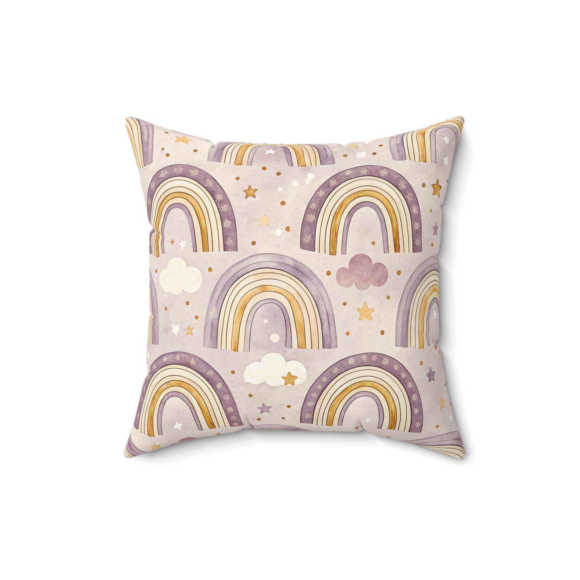 Nursery pillow in lilac and amethyst, Amethyst Rainbows print