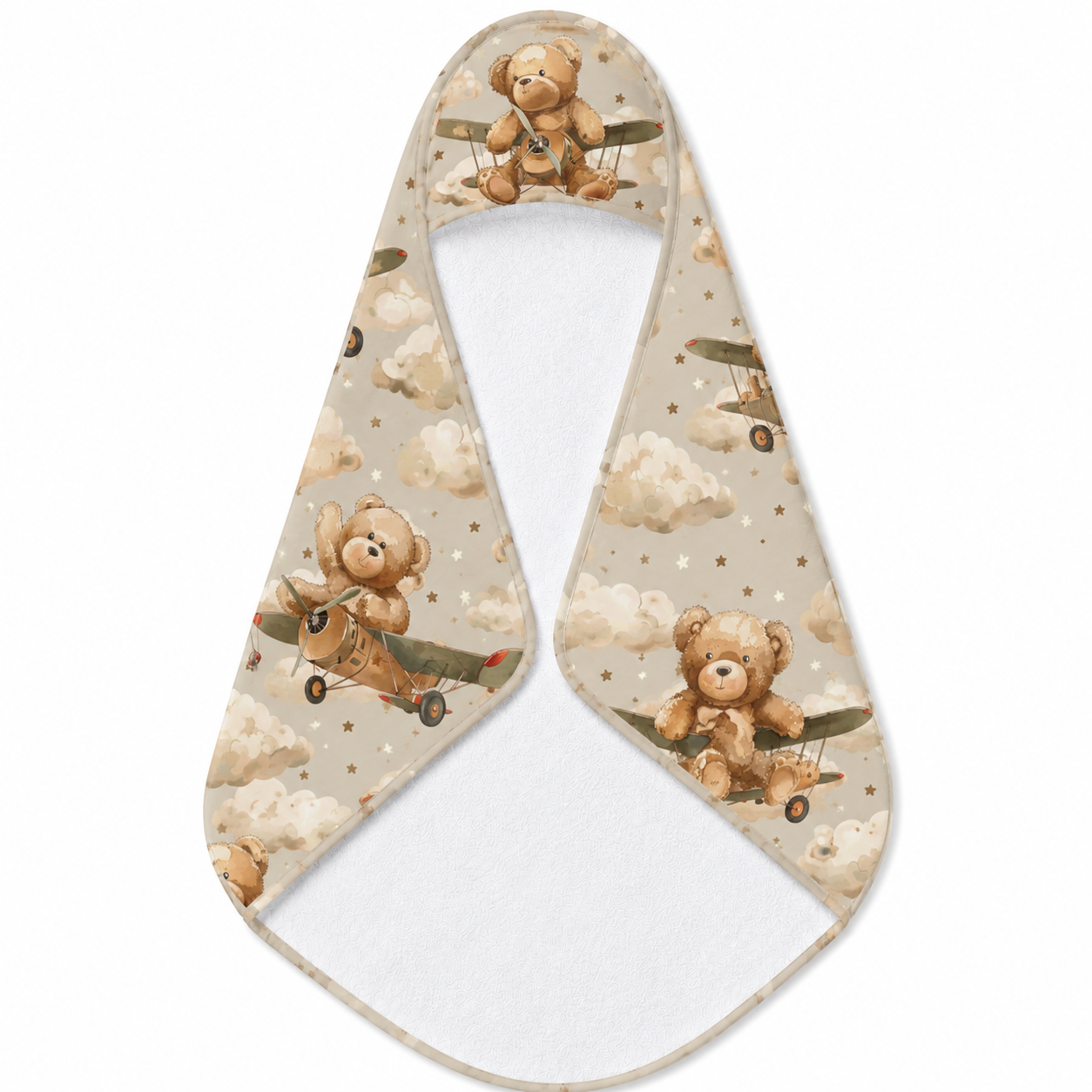 Aviator Bears Hooded Baby Towel