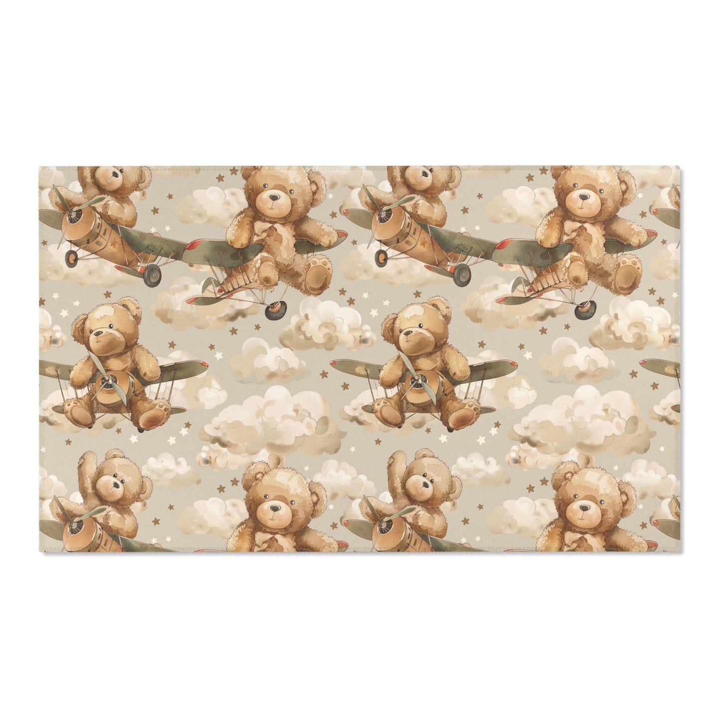 Aviator Bears area rug shown in portrait orientation