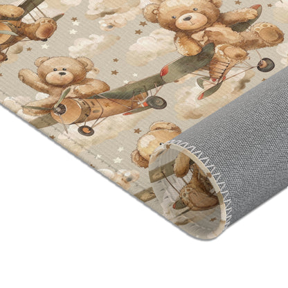 Aviator Bears area rug in the small size