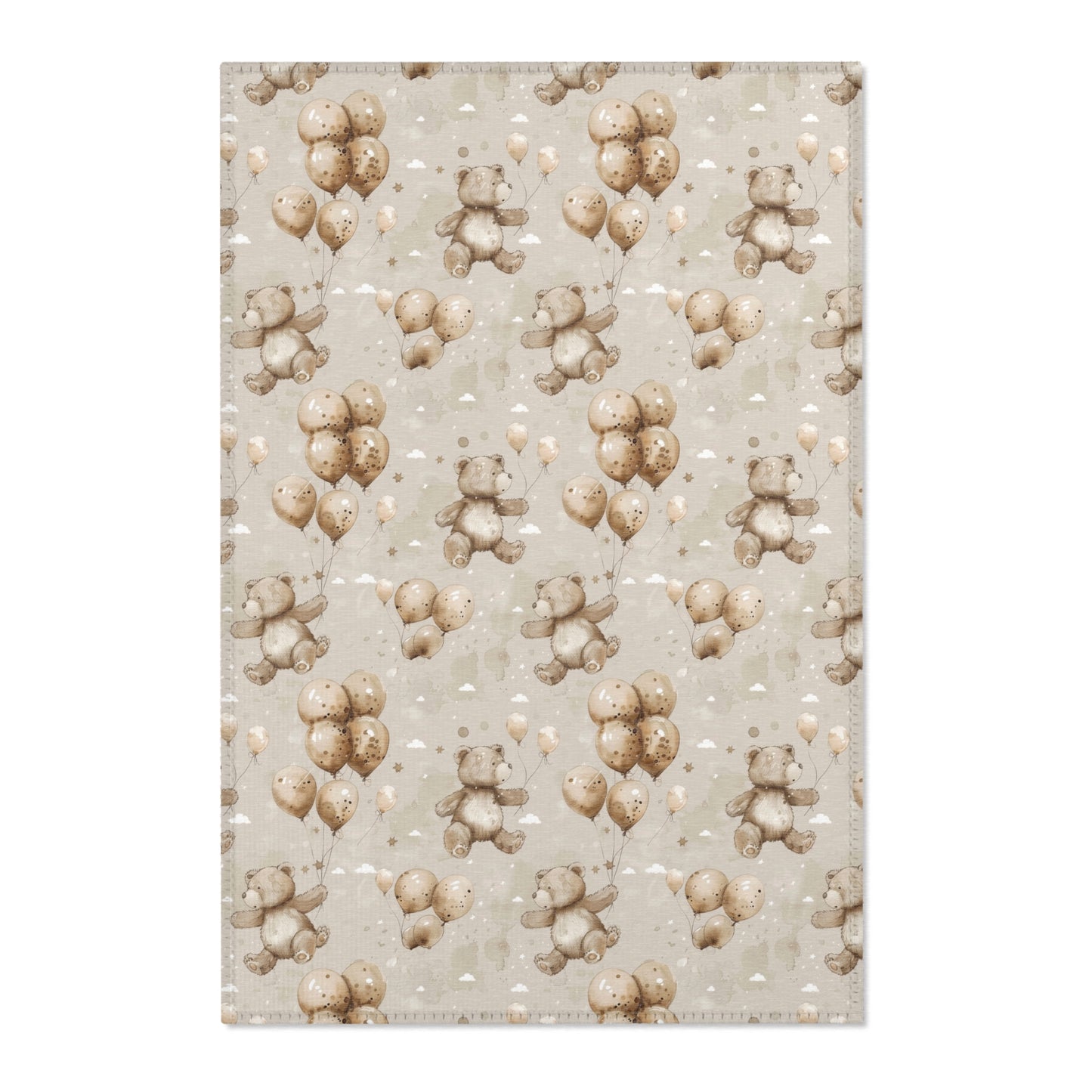 Balloon Bears nursery area rug in a baby room