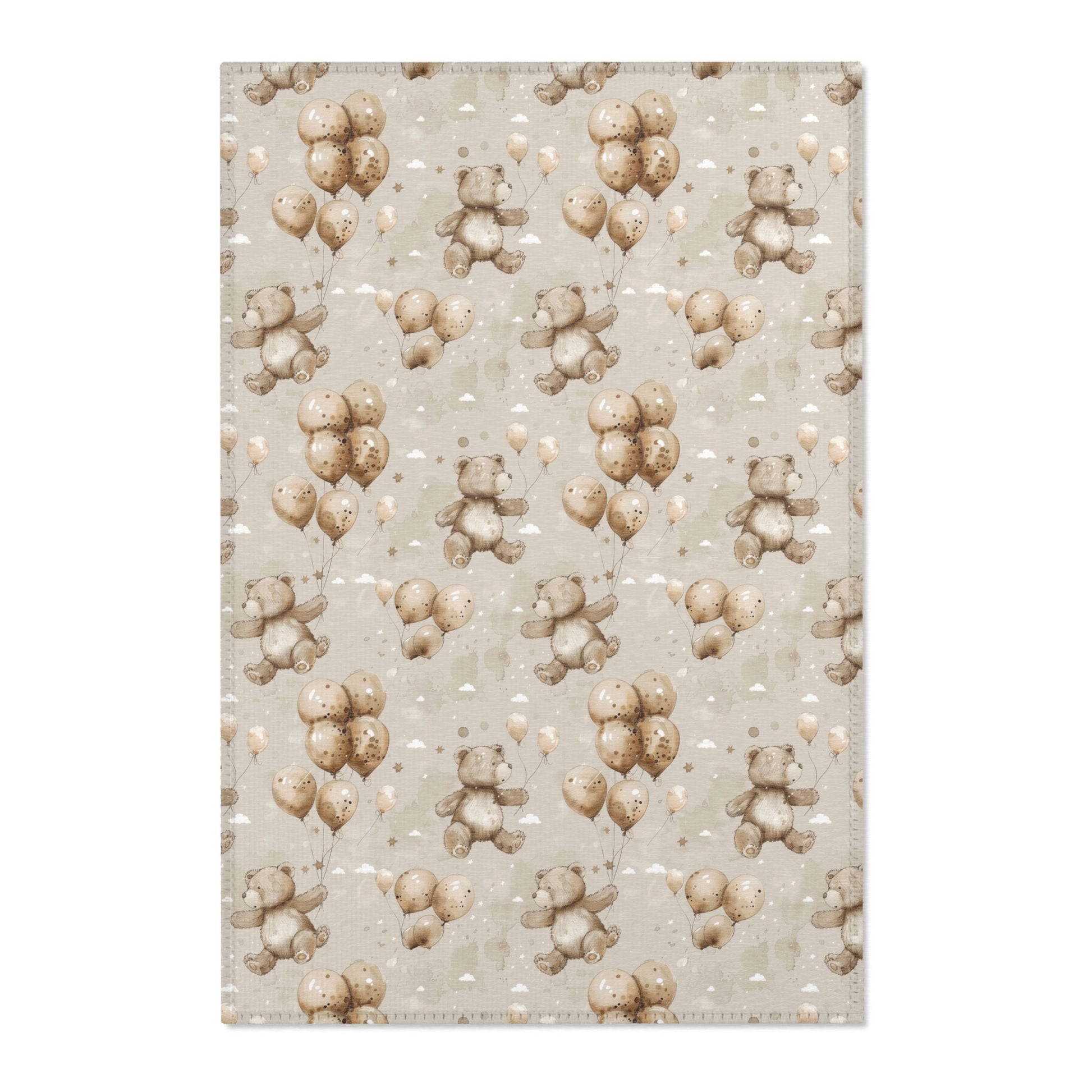 Balloon Bears nursery area rug in a baby room
