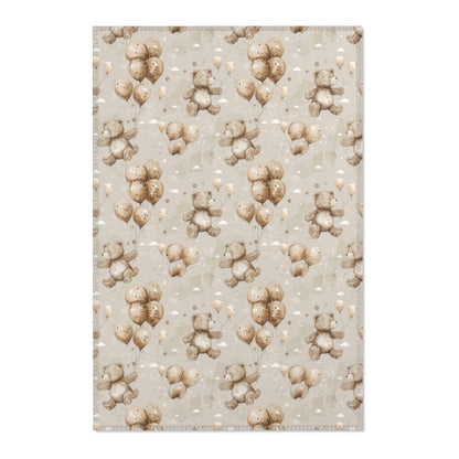 Balloon Bears nursery area rug in a baby room