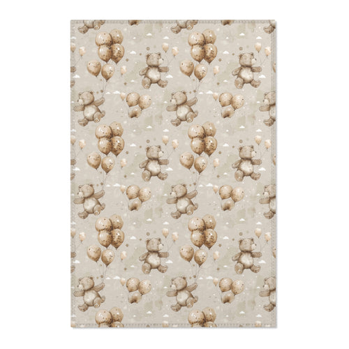 Balloon Bears nursery area rug in a baby room