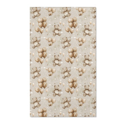 Teddy bear nursery area rug in taupe and sage