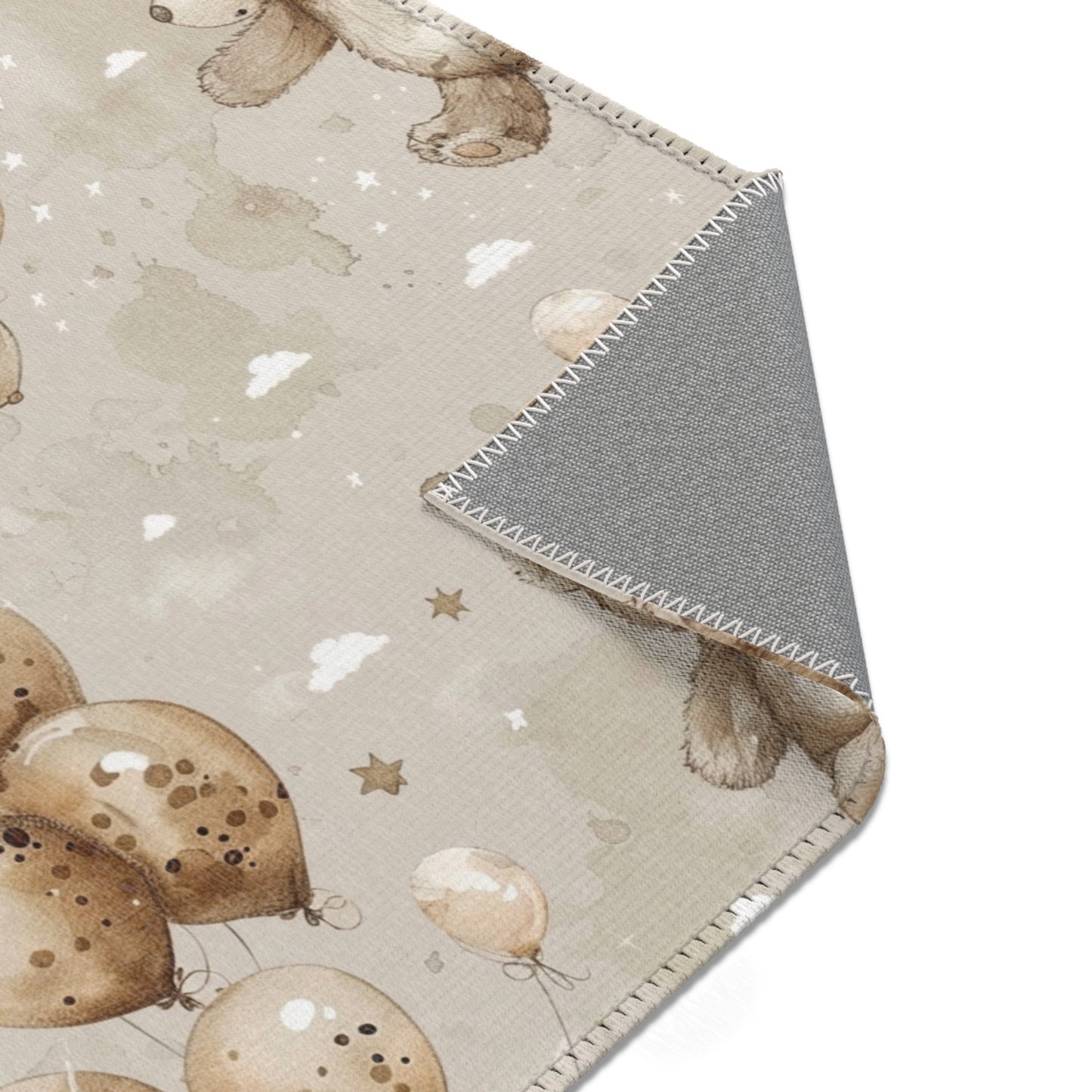 Balloon Bears rectangular nursery area rug