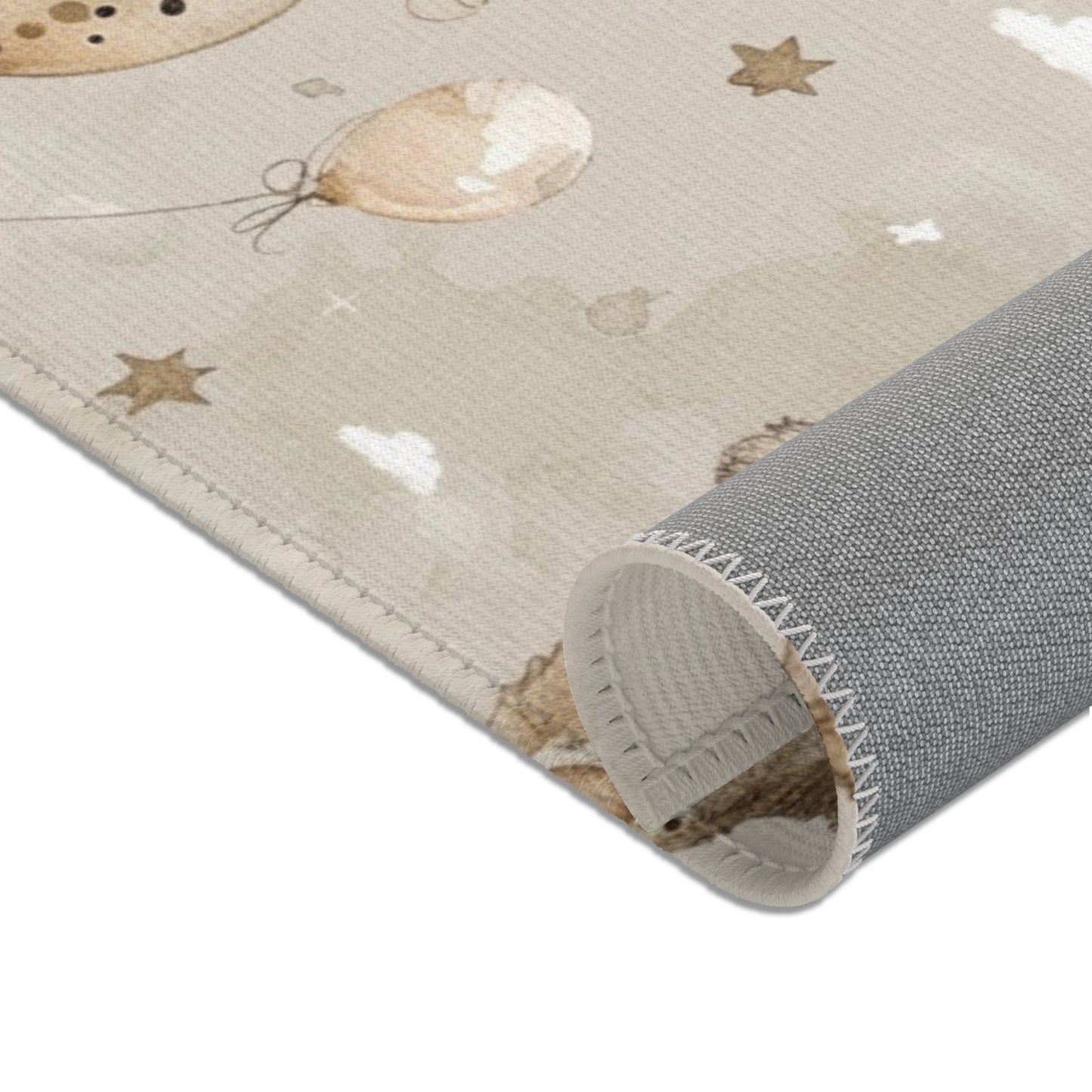 Balloon Bears nursery area rug for a baby room floor