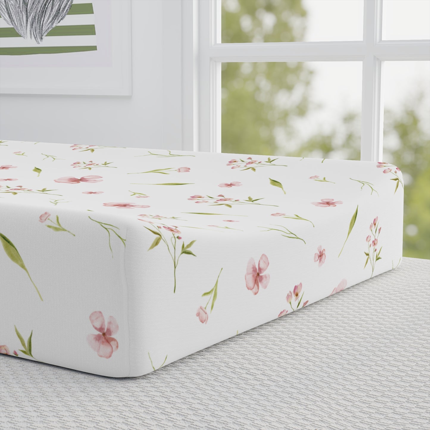 Blush Blossom pad cover in dusty pink watercolour florals