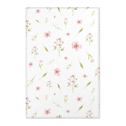 Blush Blossom nursery area rug in a baby girl's bedroom