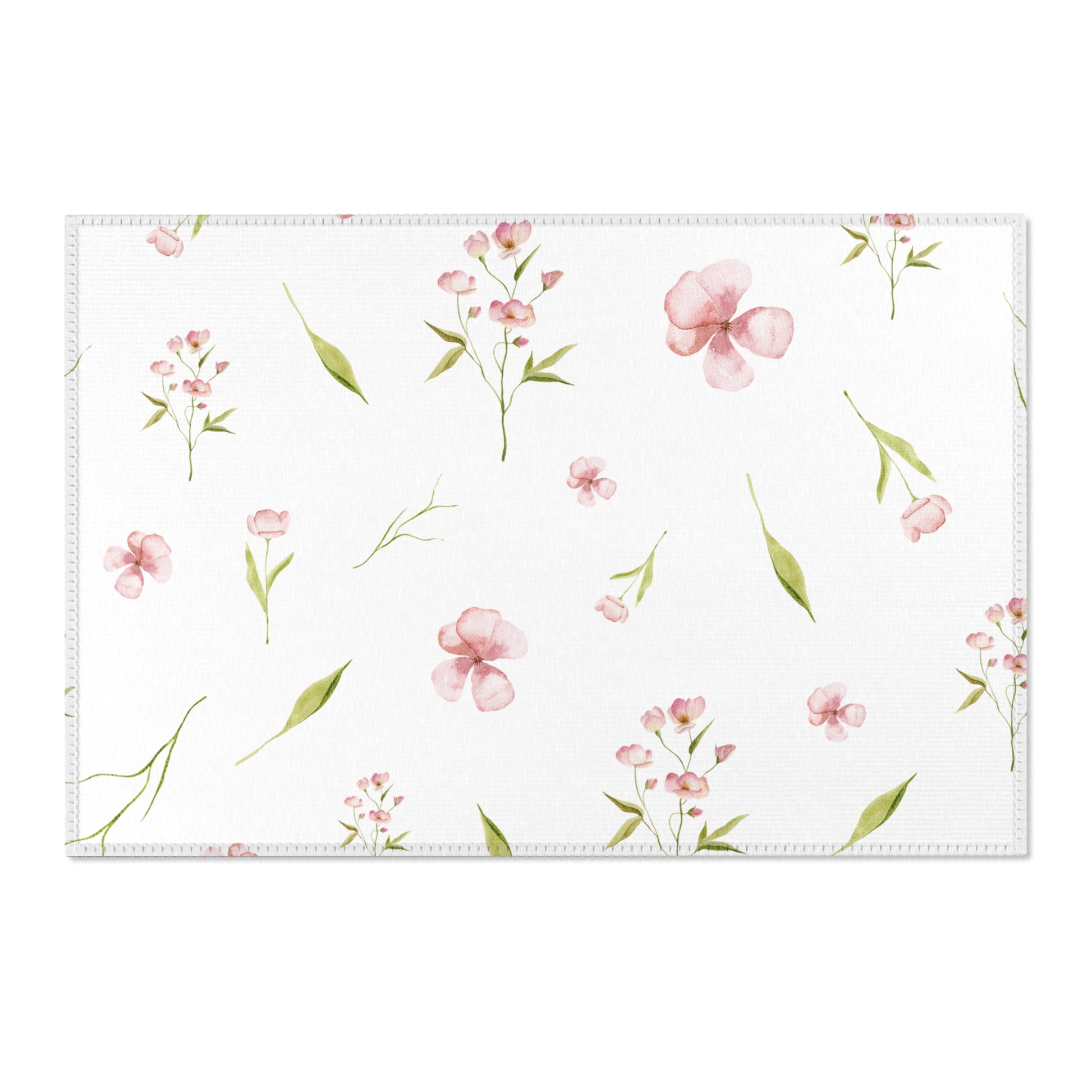Blush Blossom area rug for a pink floral nursery